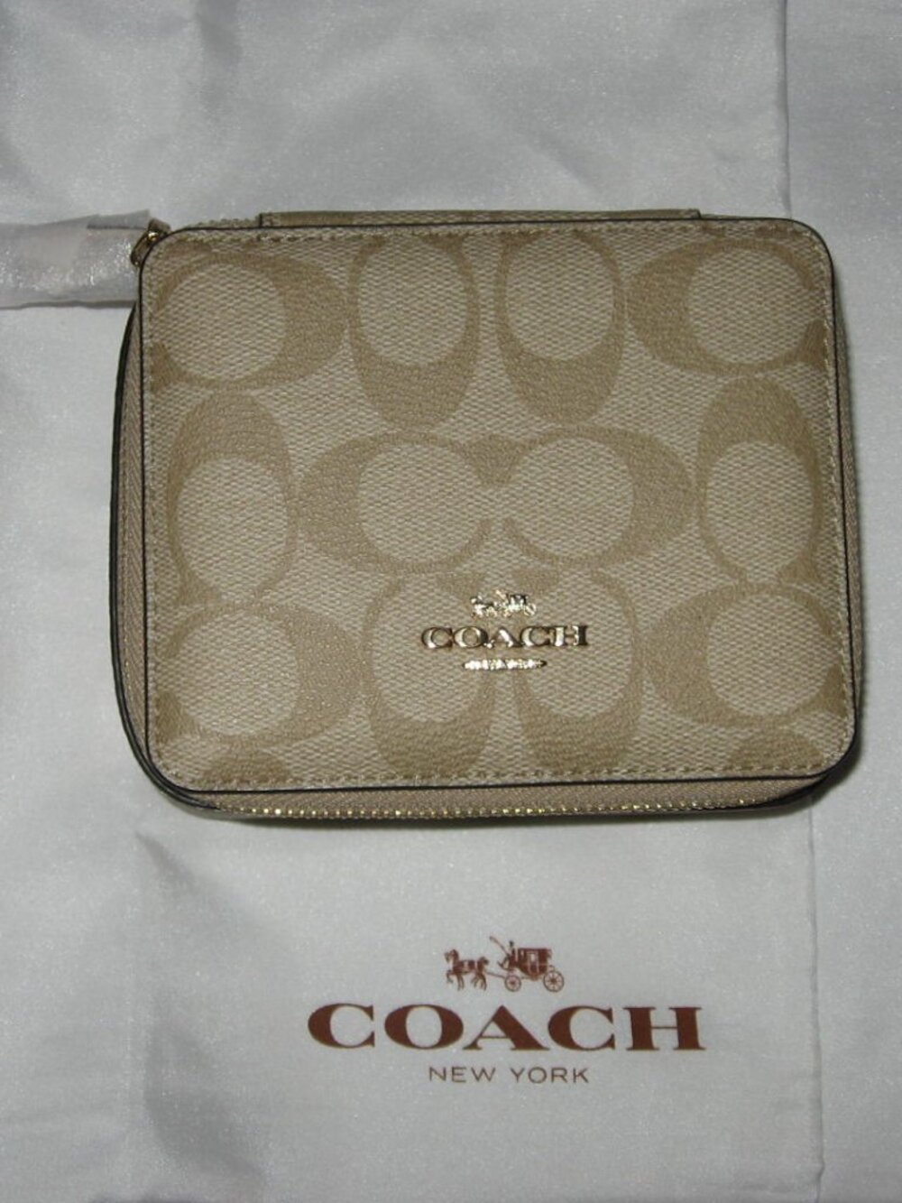 NEW Coach Large Jewelry Box In Signature Canvas C3311